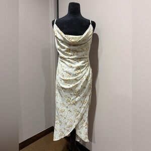 MARBLE Yellow Floral Midi Dress